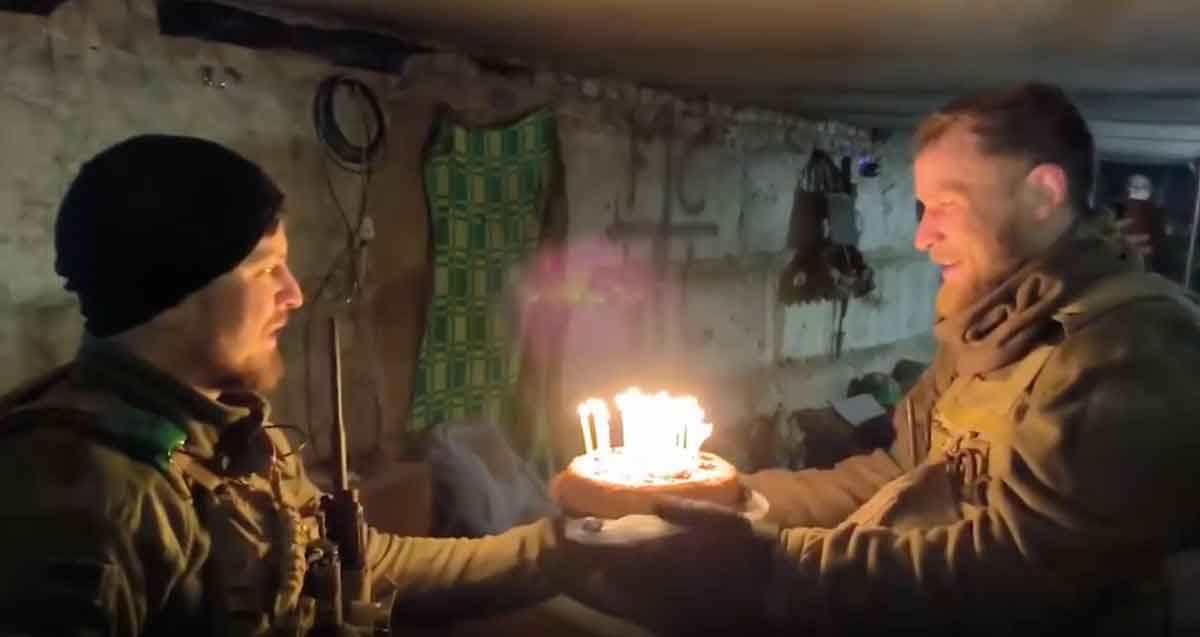 วันเกิดของทหารยูเครนใน Bakhmut