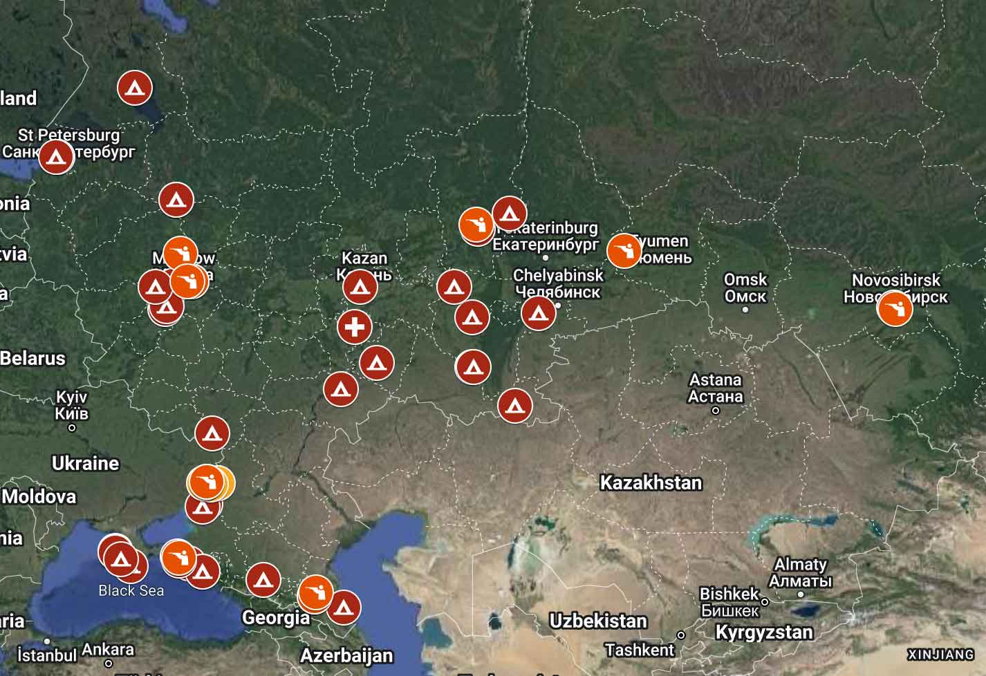 ศูนย์ต่อต้านแห่งชาติได้รวบรวมแผนที่ค่ายที่รัสเซียส่งเด็กยูเครนที่ถูกเนรเทศ